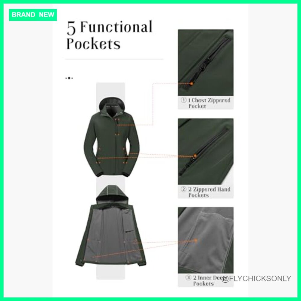 Softshell Jacket Fleece Lined Waterproof Windbrea… - image 6